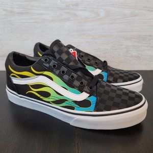 Vans Big Kids Glow Flame Old Skool Skate Shoes
